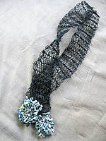 Knitted lace scarf with semi precious stones