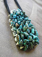 Knitted pendant with semi precious stones